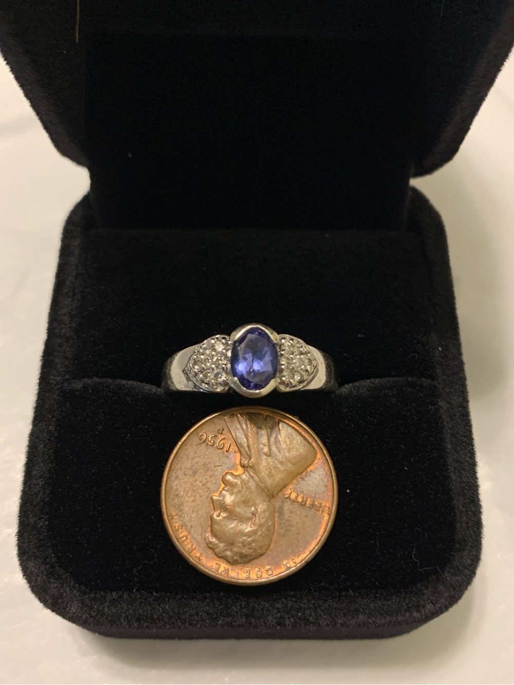 Authentic LeVian white gold tanzanite diamond ring PRICE DROP – SHIPS TOMORROW - Picture 4 of 11